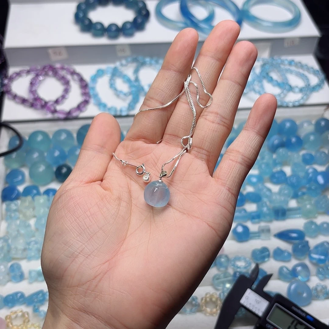 水晶手链未镶嵌海蓝宝小茶壶特价