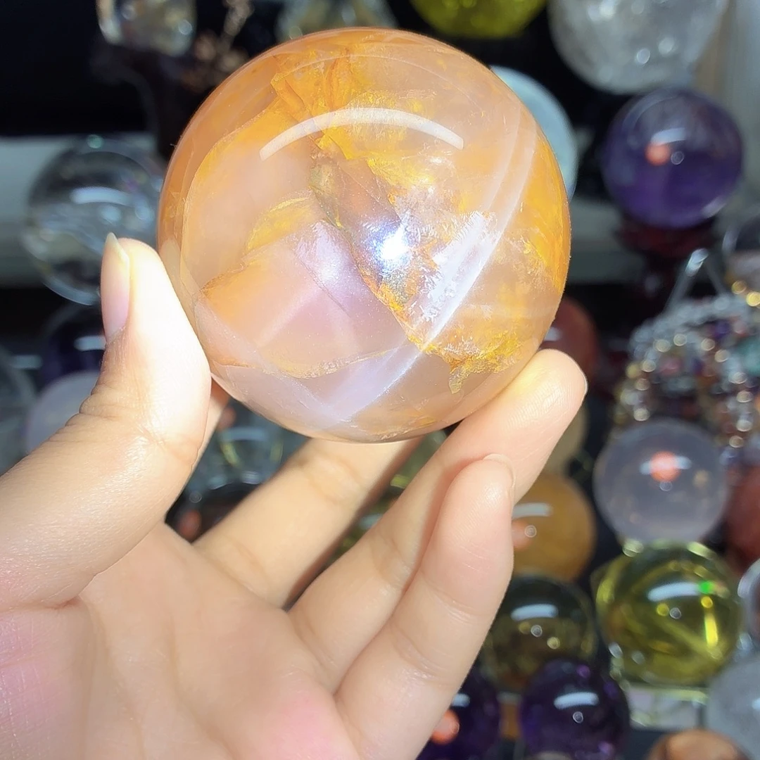 水晶未镶嵌珠宝半成品黄椒花63