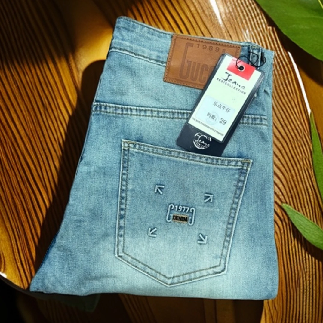 【高定潮品】2025时尚纳米黄117修身显瘦弹力怀旧男士弹力牛仔裤