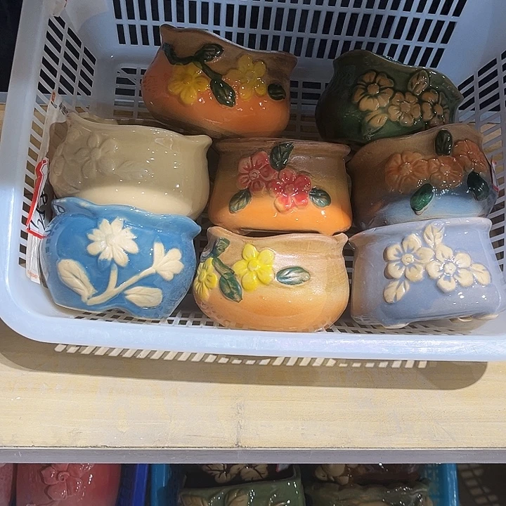 瓷片花盆多肉植物艺术品