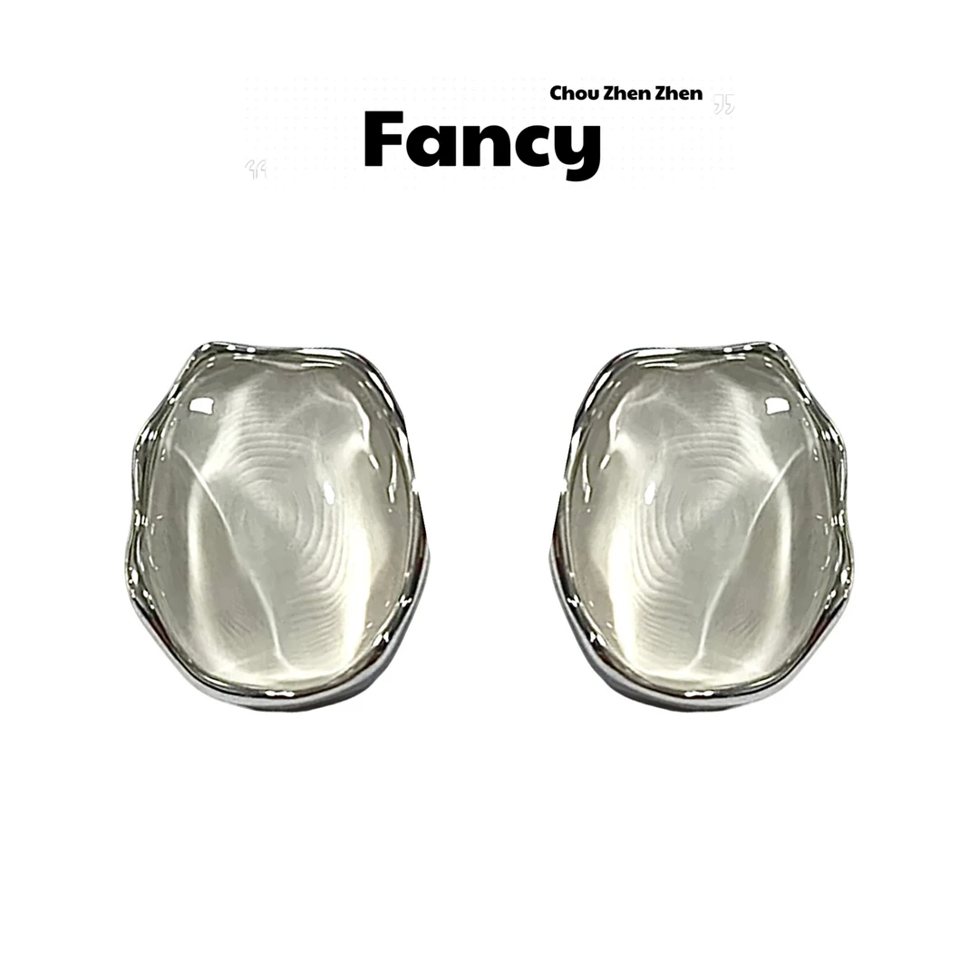 铜合金耳饰 【升级版苍山赴雪耳钉】小众气质百搭设计感重工耳饰