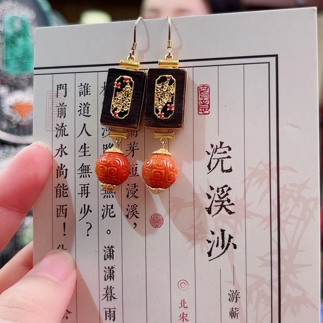 925银珐琅锦钰原创设计款耳环