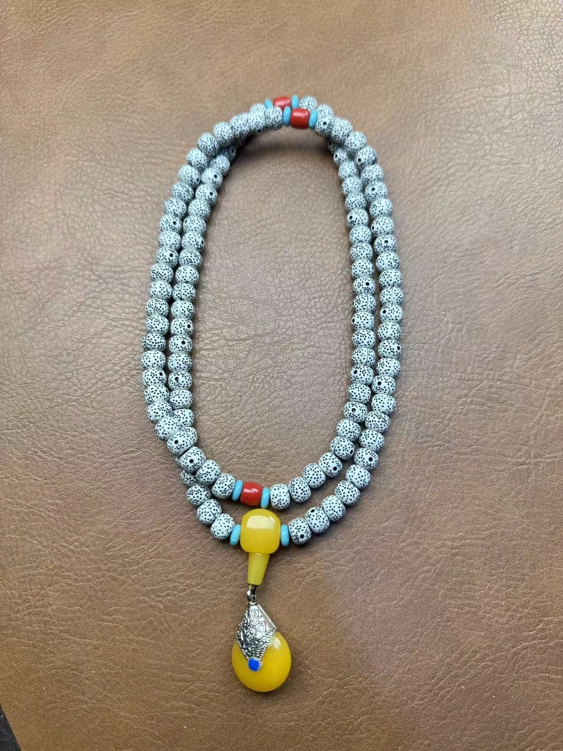 58 星月菩提搭配蓝吊坠多圈文玩手串