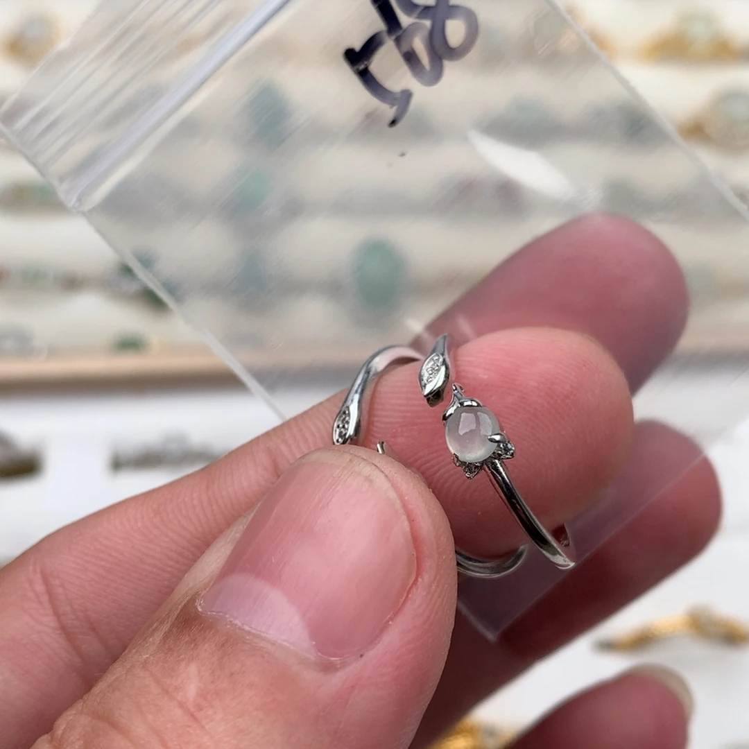 翡翠银S925镶嵌戒圈568