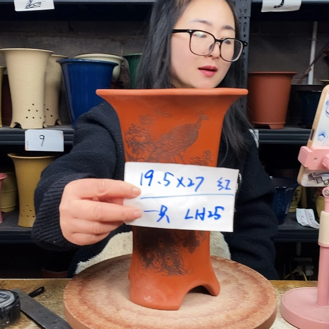 紫砂一只花盆货号LH25