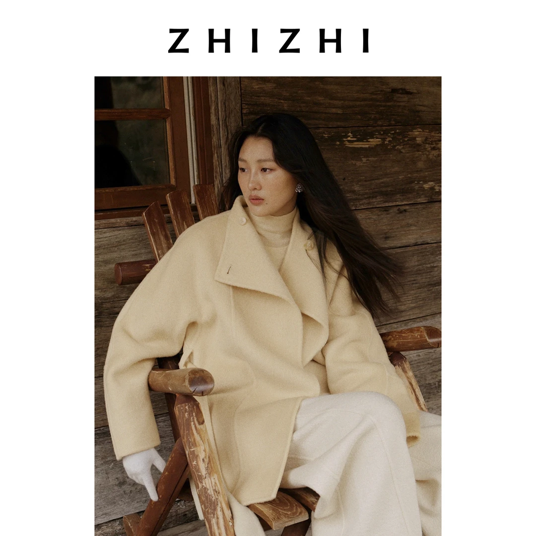 致知 媚娘鹰 丝牦牛绒柔软优雅气质一粒扣大衣25冬季ZZ2EWWWT006