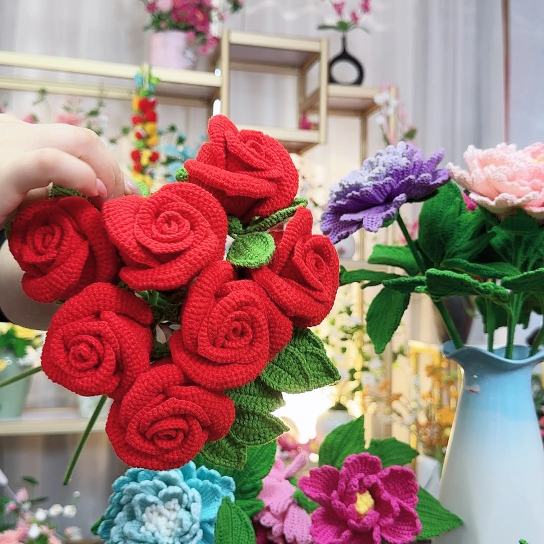 纯手工钩织手工钩织设计花束