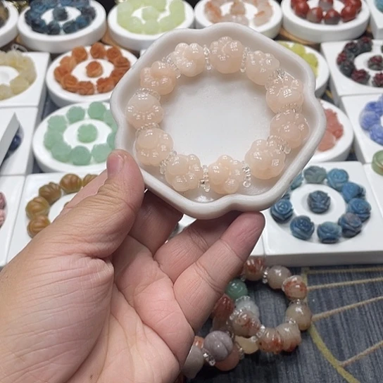 石英质玉（非洲翠）合金手串