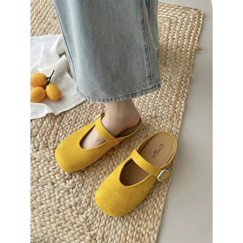 【现货】软底一脚蹬包头勃肯夏季新款百搭外穿包头ins半拖鞋G2889