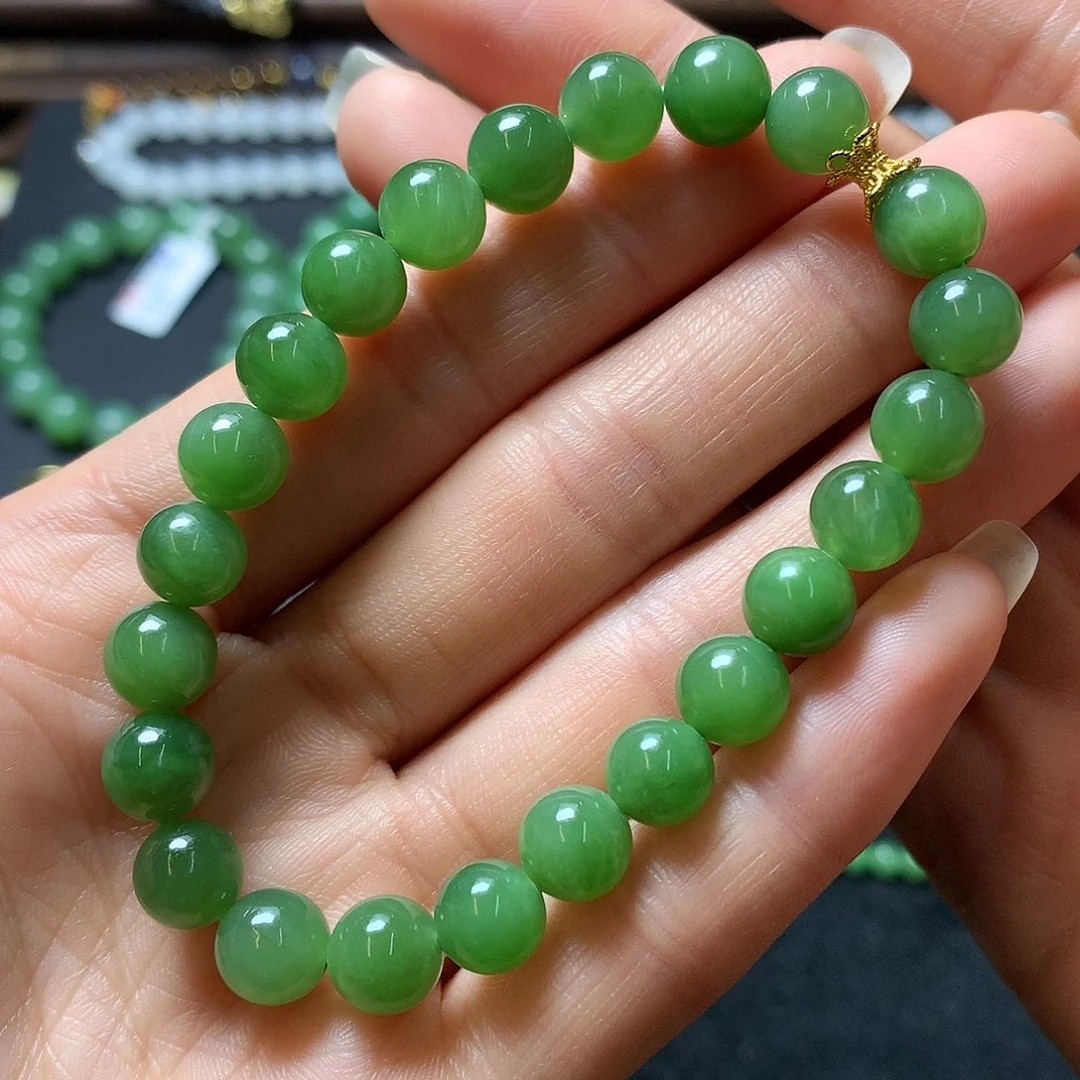 和田玉手链银S925镶嵌