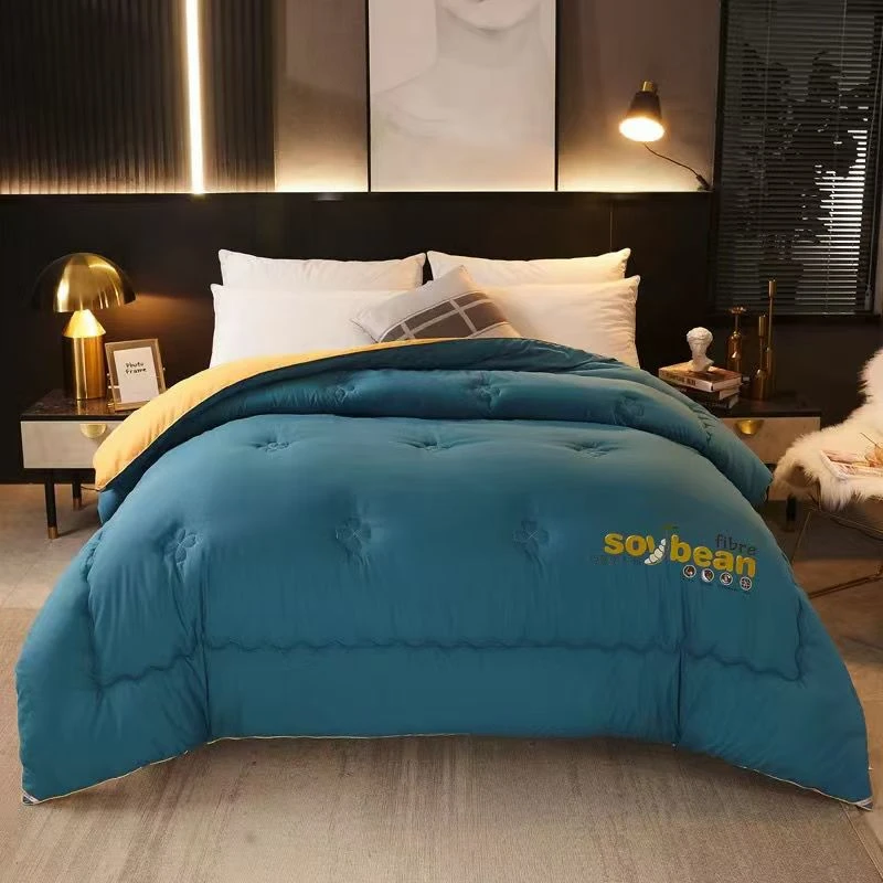 孔雀蓝-大豆暖芯双人被2*2.3米（3.4斤左右）