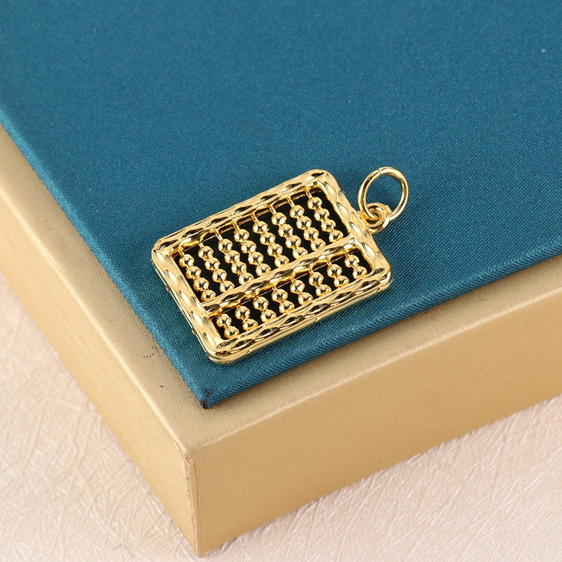 足银银制品 【小魏总返场福利】足银金色复古算盘吊坠（25×19mm）