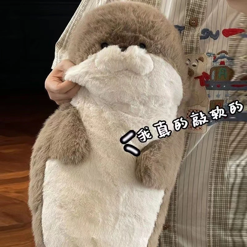 海豹毛绒玩具可爱床上抱着睡海獭玩偶超软抱枕布娃娃海洋馆纪念品