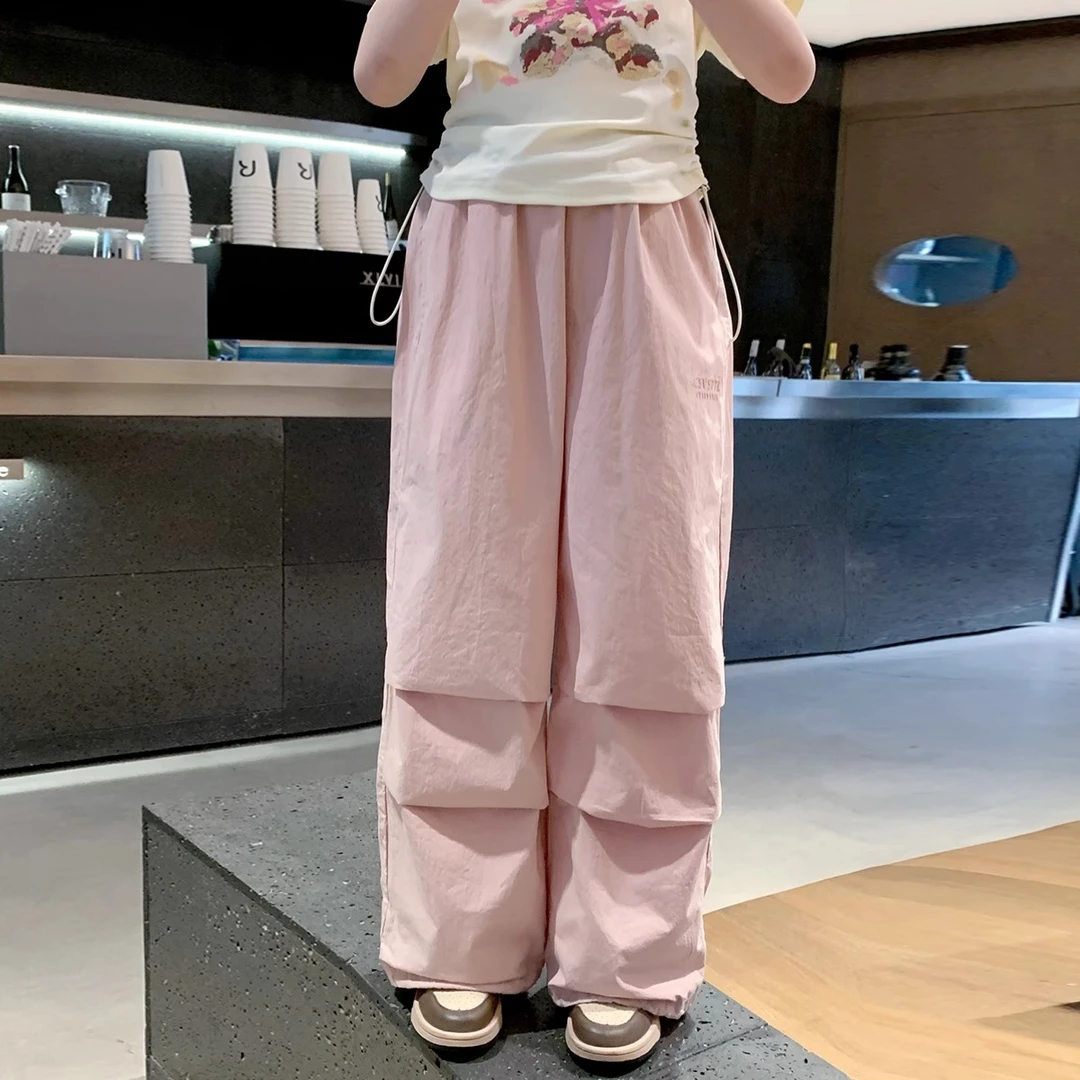 女童工装裤夏装装新款韩版儿童洋气休闲裤宝宝夏季直筒裤潮K24211