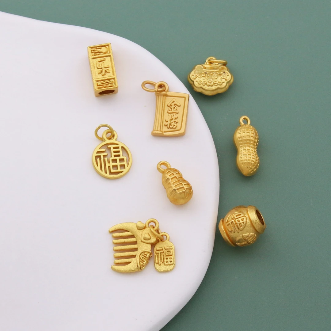 手工编织DIY饰品配件梳子花生吊坠挂坠手工编织链项链混批批发