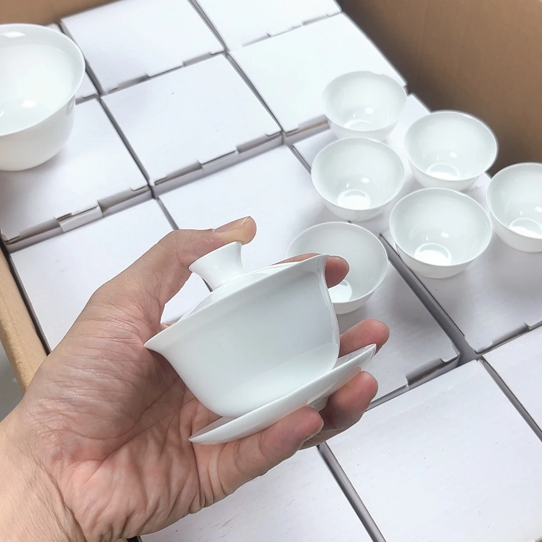 90骨瓷盖碗超薄胎单个