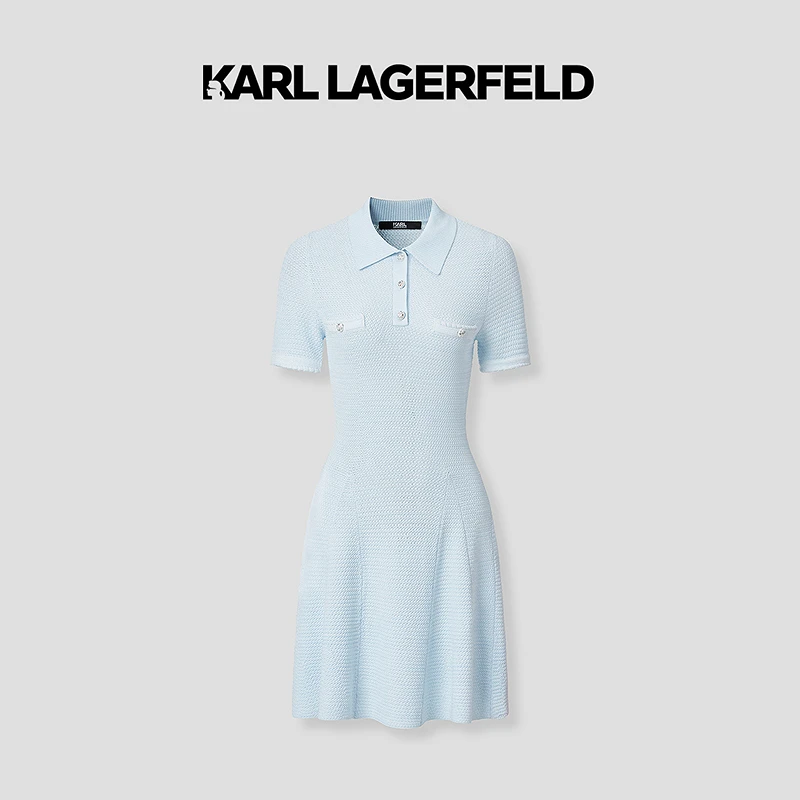 【晨粉专享价】KARL LAGERFELD 夏季新款短袖连衣裙老佛爷M22L1343
