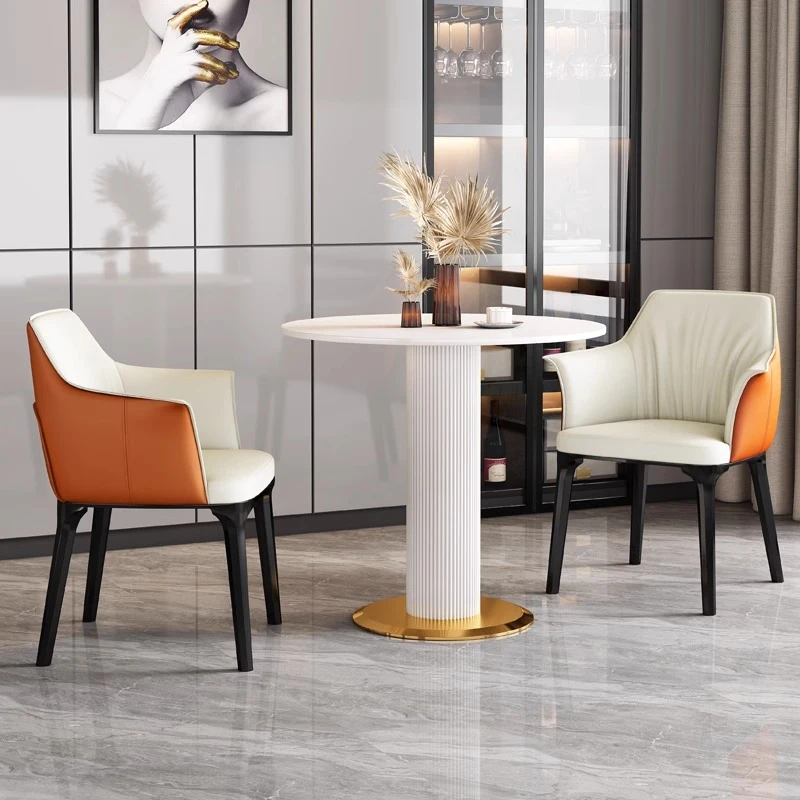 轻奢岩板餐椅高档后现代简约家用椅休闲酒店大厅别墅会所靠背椅