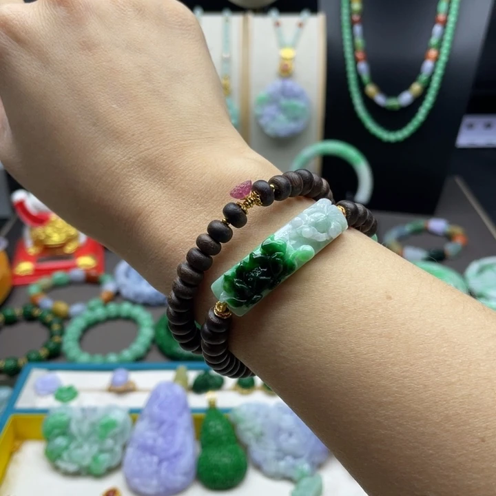 翡翠未镶嵌手链翡翠手牌