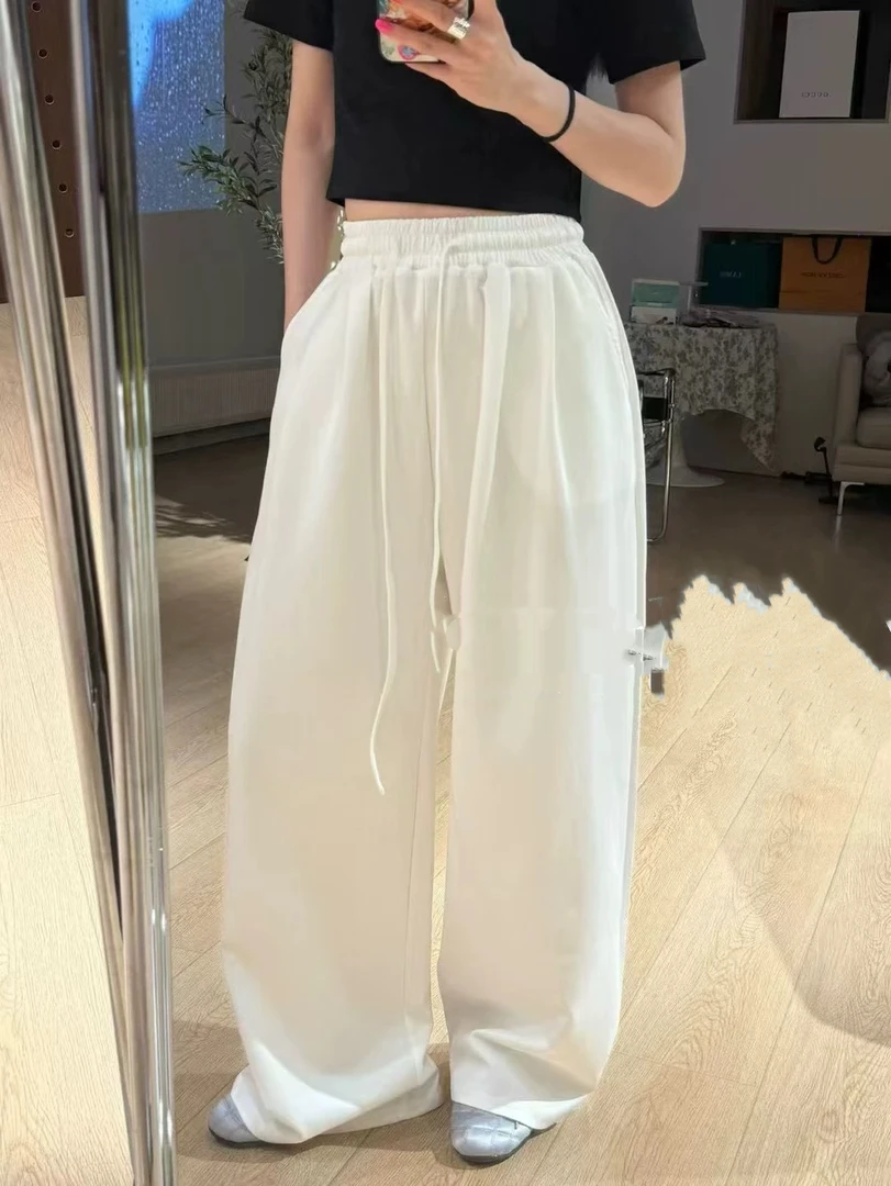 51161#【東Room】2025夏季新款纯色简约宽松拖地阔腿裤女