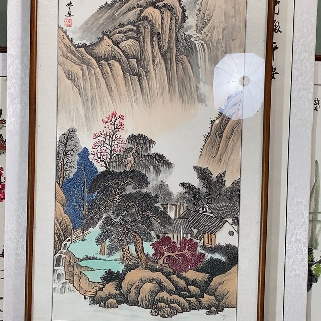 国画带框尺寸62✖️122手绘包邮