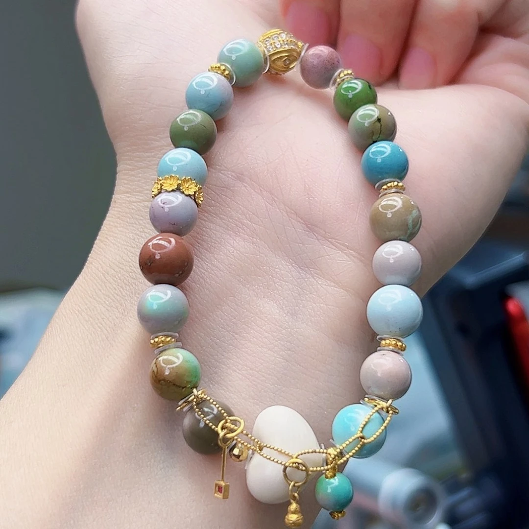 绿松石珠宝奇石18K金镶嵌