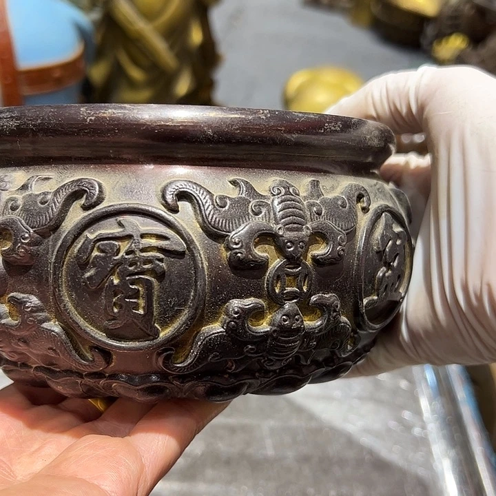 家**事微瑕疵黄铜摆件工艺品