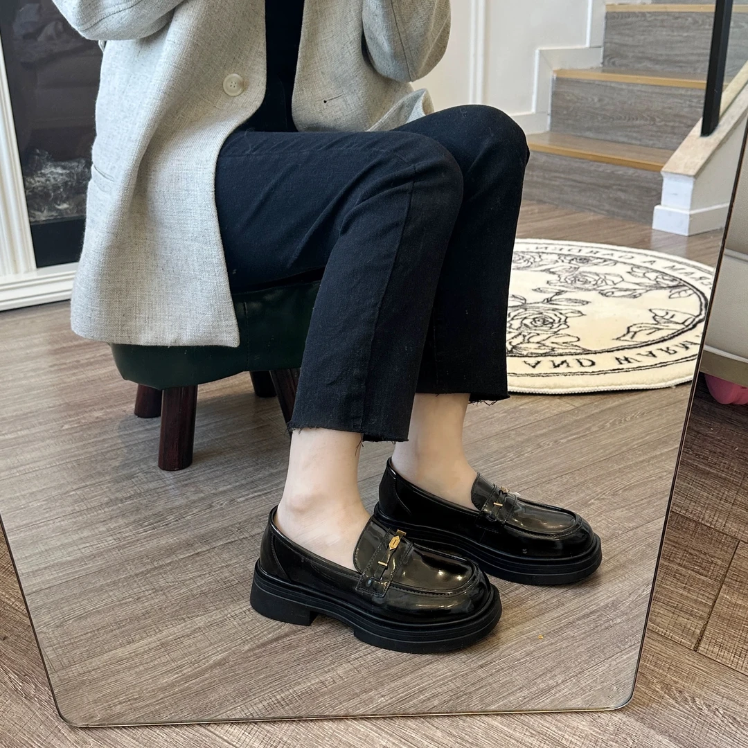 欧洲站乐新款时尚英伦风乐福女鞋 1001