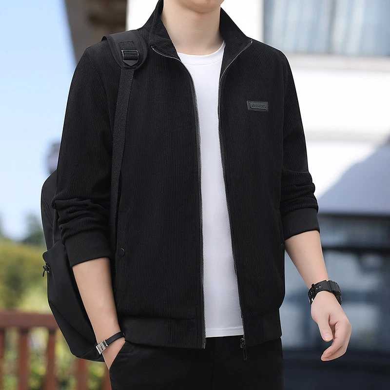 秋季不起球保暖原色本布下摆夹克春秋季春季韩版男装外套上衣男士