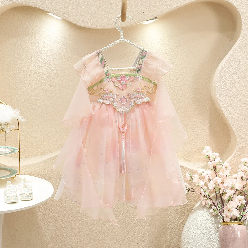 汉服女童连衣裙夏季中国风儿童民族风小女孩公主裙中国风夏款裙子