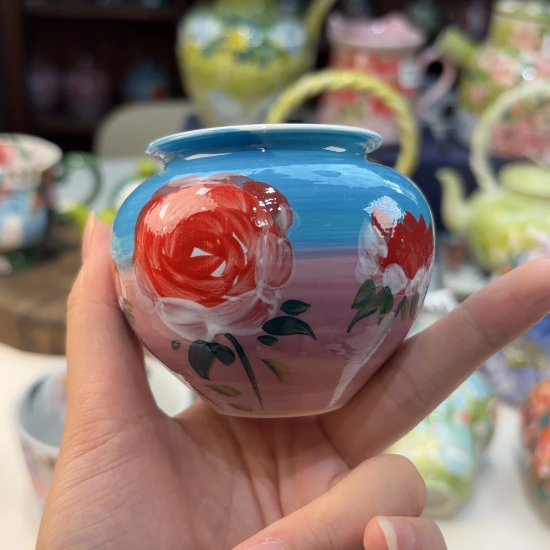 瓷片景德镇手绘高温釉下彩陶瓷茶具