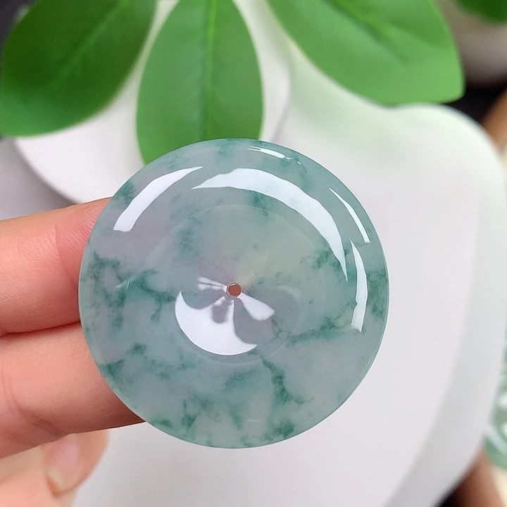 翡翠未镶嵌颈饰平安扣 35.5x5.7mm