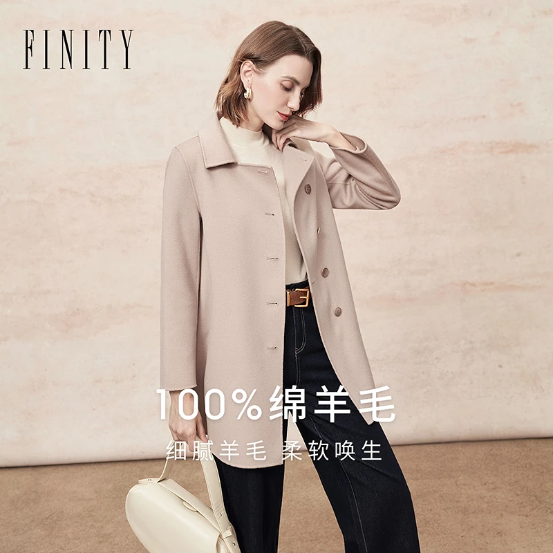 FINITY 毛呢外套羊毛大衣柔软时尚双面呢秋冬柔软 F21Y9C17D2