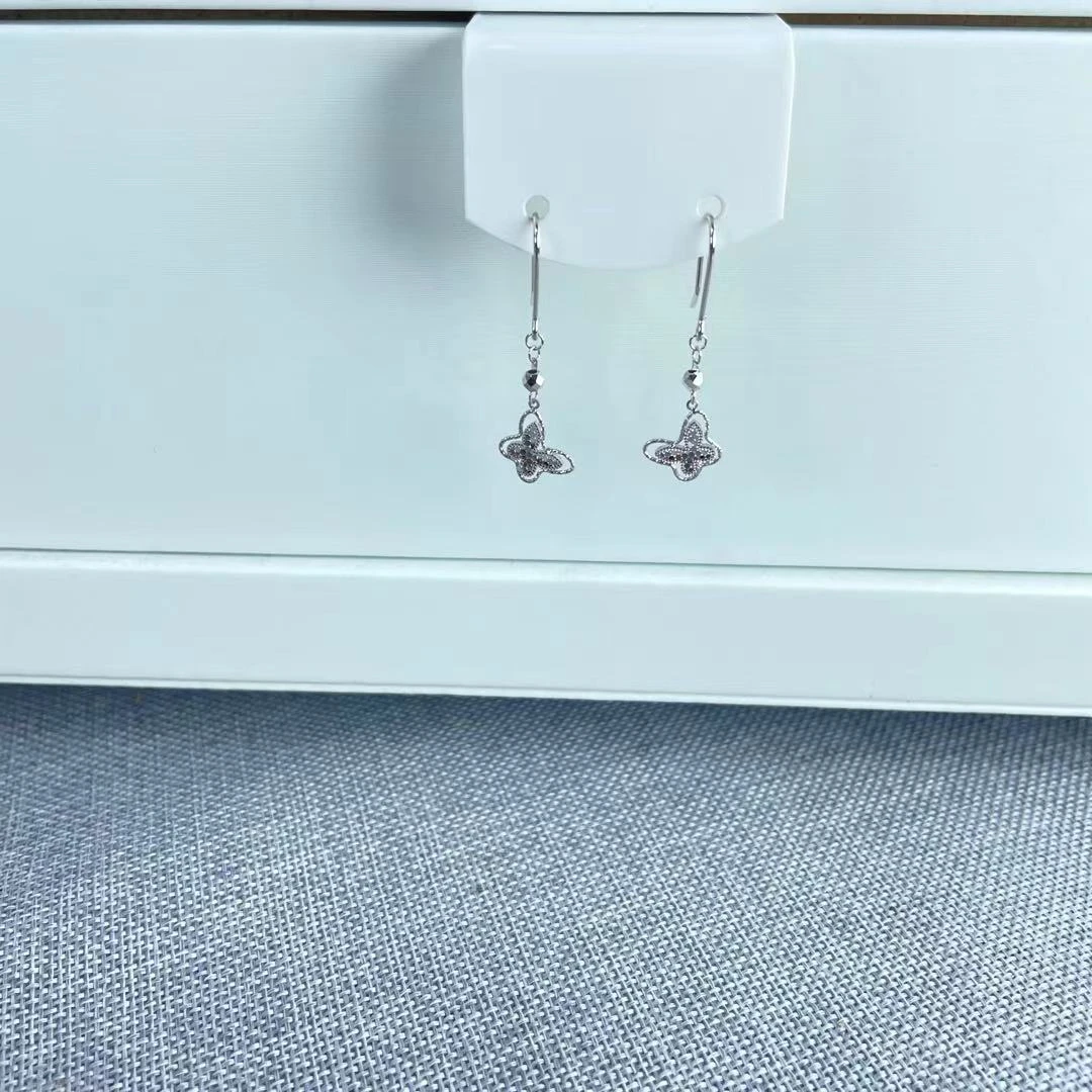 PT950 铂金耳饰  鱼鳞蝴蝶耳钩 长约3.4cm S 53189 53190