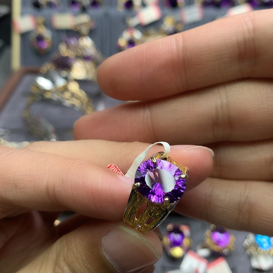 吊坠(不含链)银S925镀金镶嵌水晶