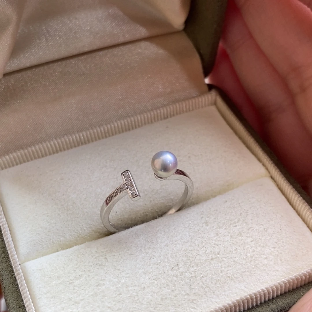海水珍珠戒指银S925镶嵌