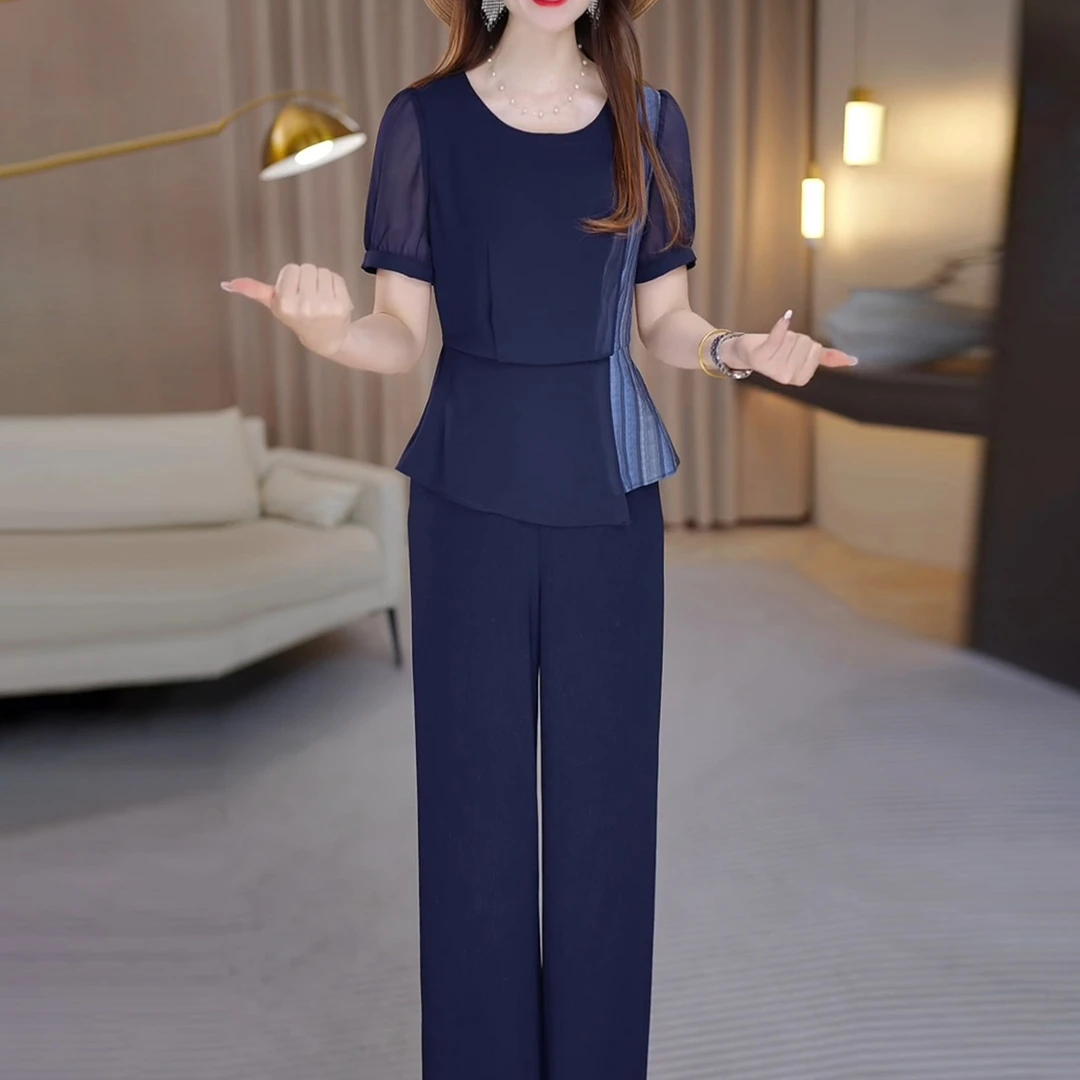 时尚套装女2025新款夏季时髦洋气质高端贵夫人妈妈减龄两件套