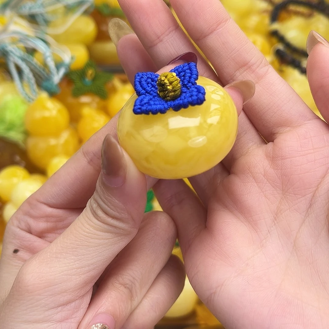 裸石琥珀未镶嵌18.5g柿子