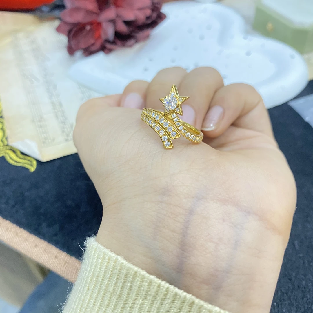 足金999黄金5G工艺时尚精致流星戒指