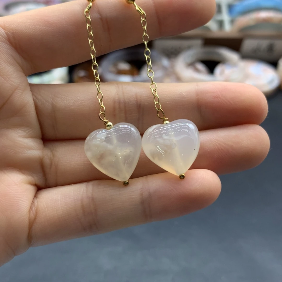 【闪购商品】玛瑙/玉髓耳钉未镶嵌