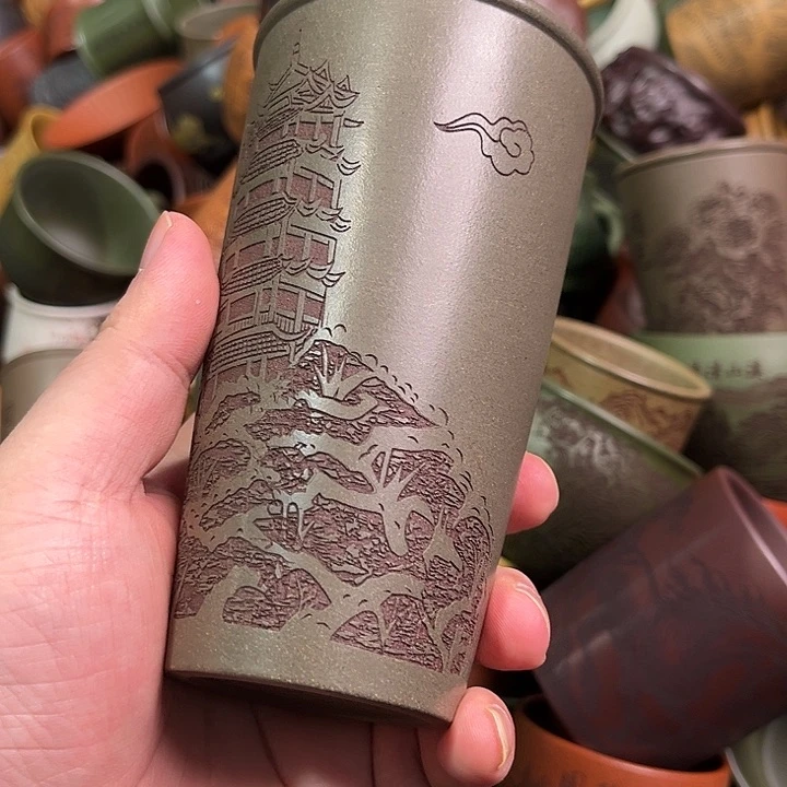 紫砂茶杯全手工紫砂主人杯