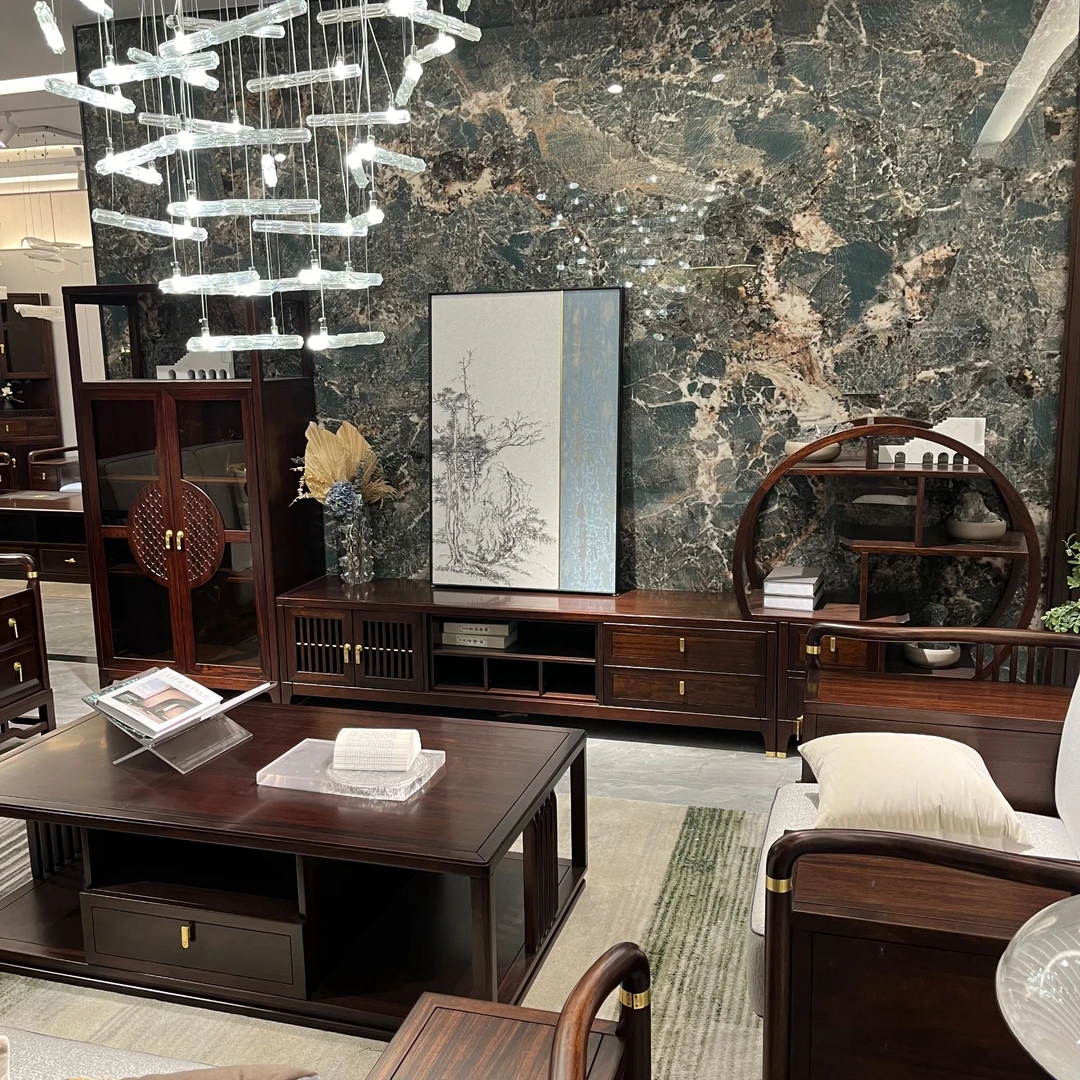 锦福轩  黑檀木客厅电视柜简约电视柜简约电视柜禅意别墅成套储物