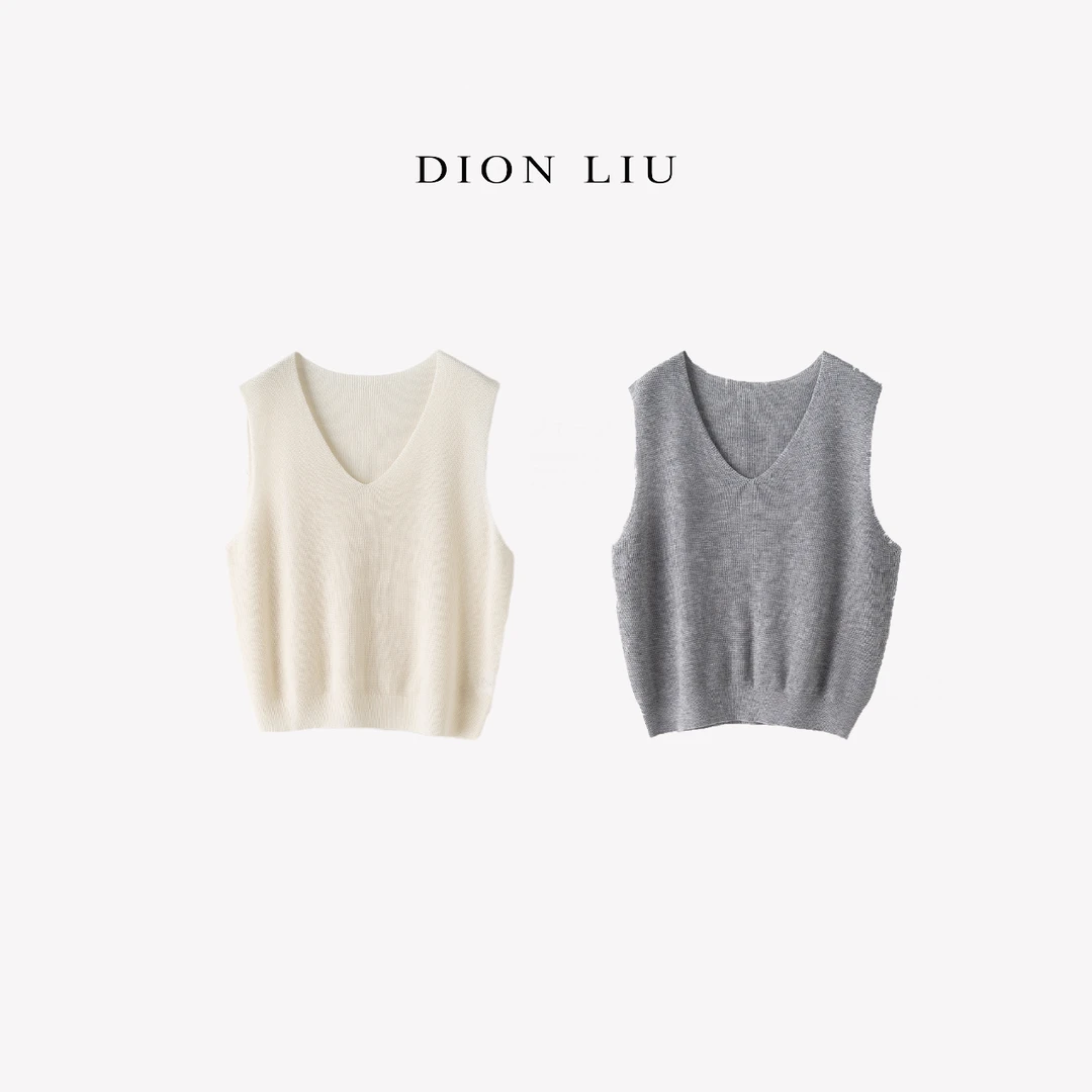 DION LIU｜【悠闲】V领针织宽松马甲