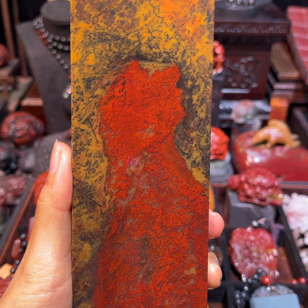 石材顺*桂林鸡血玉章摆件