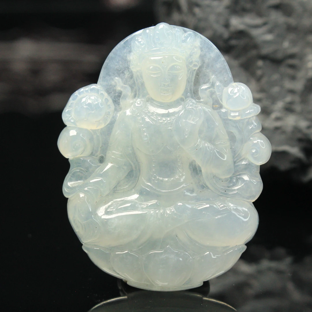 32ZB天然缅甸A货翡翠渡母吊坠/200754嘉禾珍宝