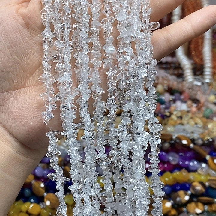 未镶嵌玛瑙/玉髓珠宝半成品天然白水晶绕手4圈一条