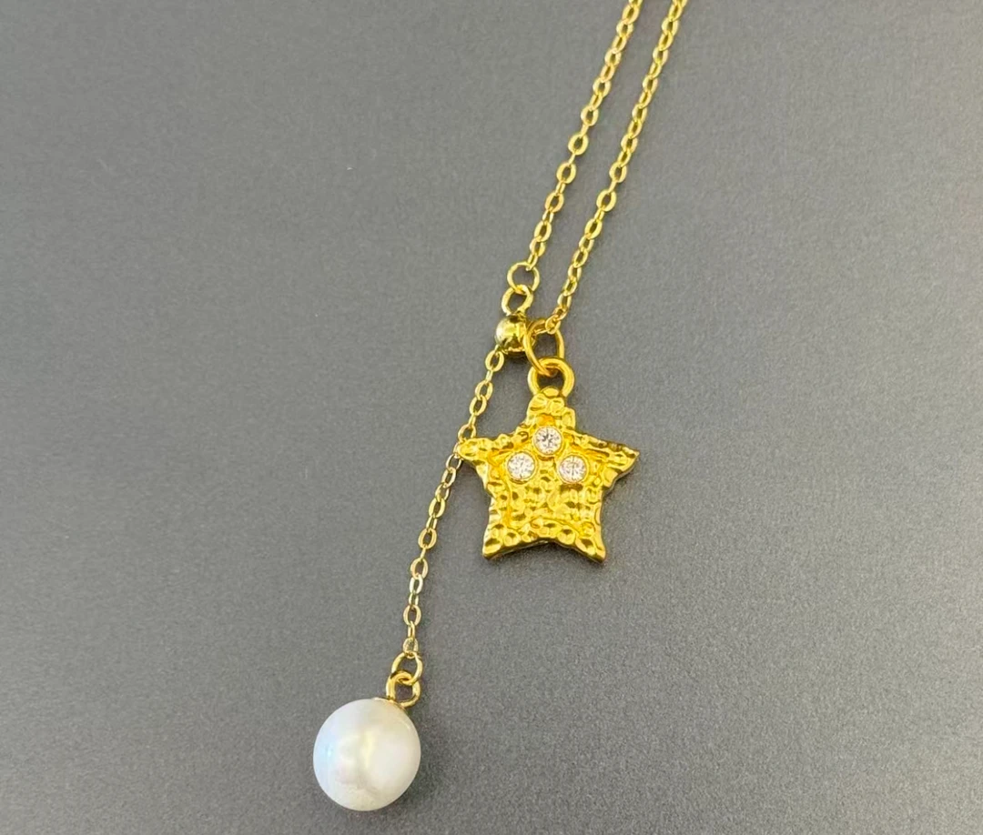 小贝足金999许愿星幸运星配件DIY自由组合配件#11124(赠银链)