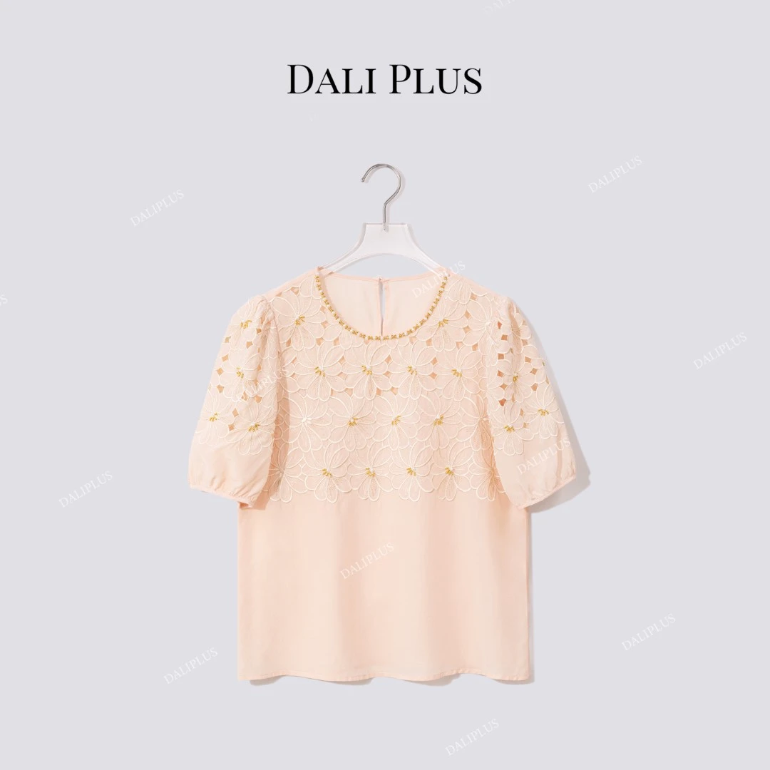 DALI PLUS“重磅桑蚕丝双绉” 圆领纯欲慵懒风女装衬衫-D5LT2149
