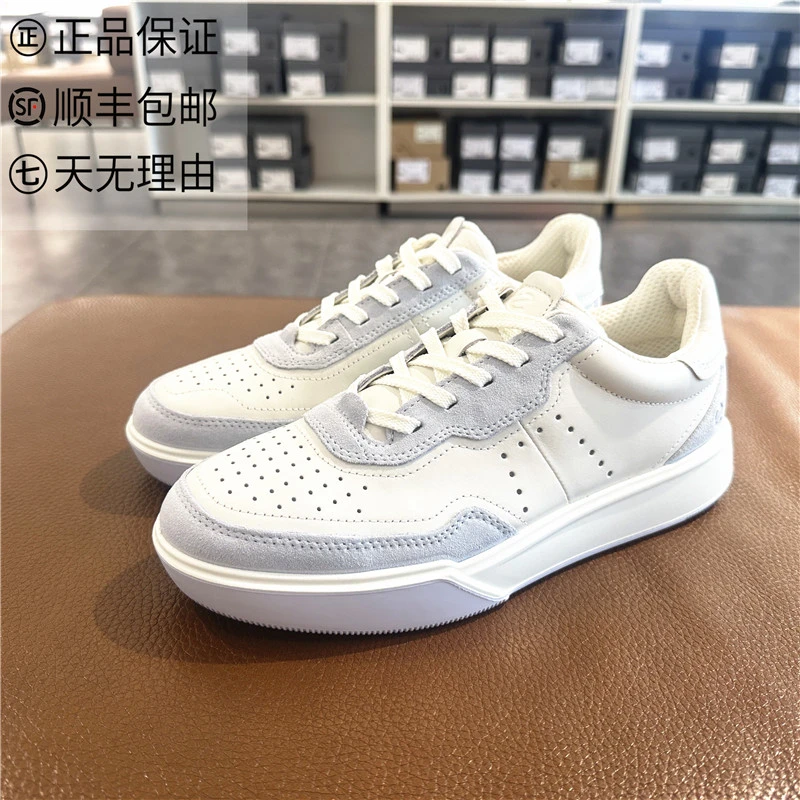 ECCO爱步休闲鞋女鞋通勤复古百搭小白鞋厚底舒适板鞋272813