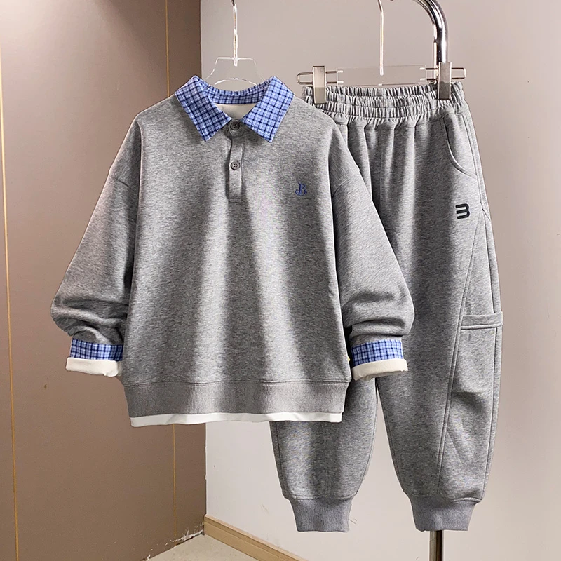 BCA【冠军代言】中大童青少年秋季休闲时尚长袖套装DF-套装3702